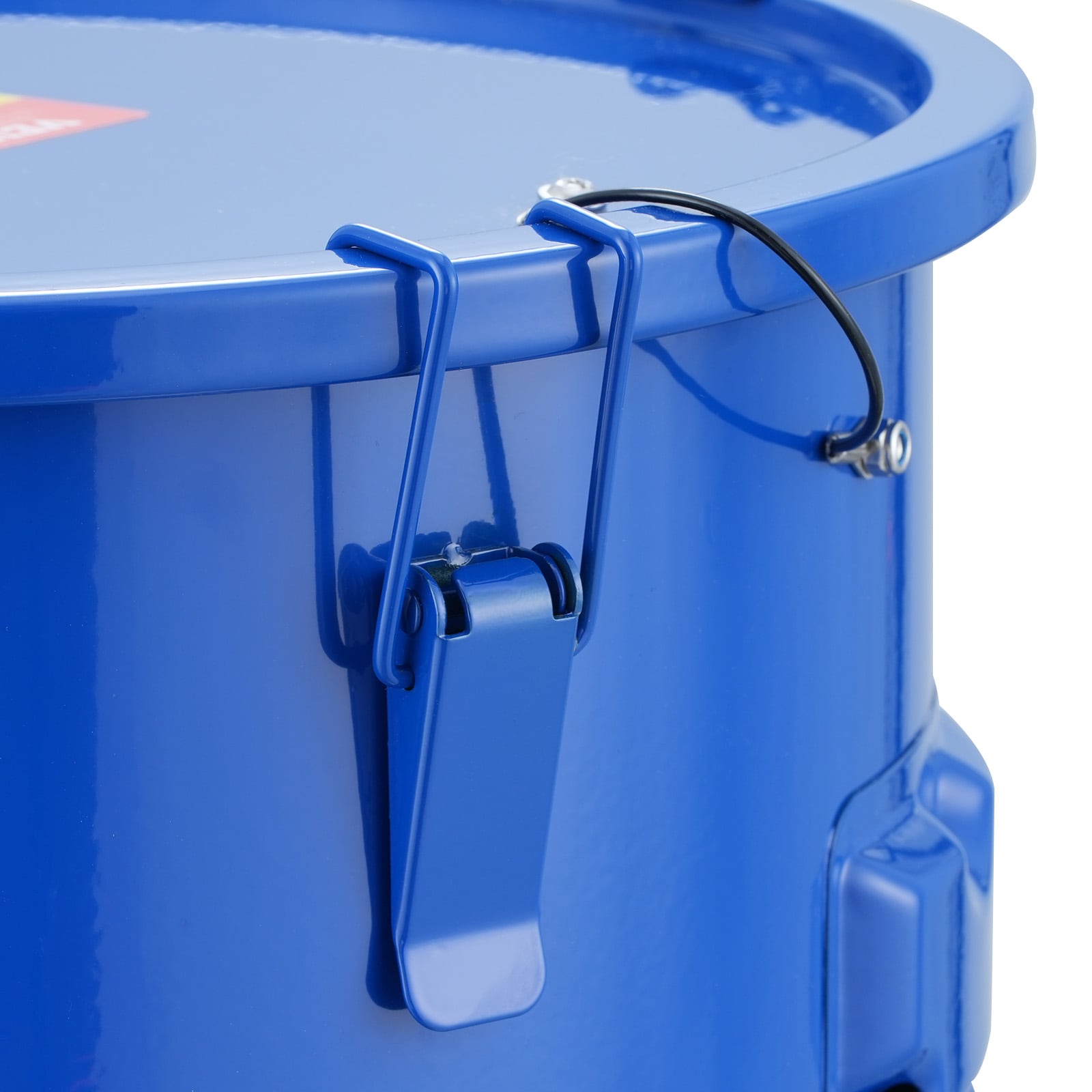 Fryer Grease Bucket, 10 Gal Oil Disposal Caddy Carbon Steel Fryer Oil Bucket With Rust-Proof Coating, Oil Transport Container With Lid, Lock Clips, Filter Bag For Hot Cooking Oil Filtering, Blue_maomaolike.com